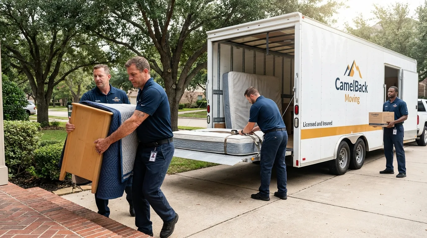 Crew loading residential truck for cross-state move from Maybrook, NY