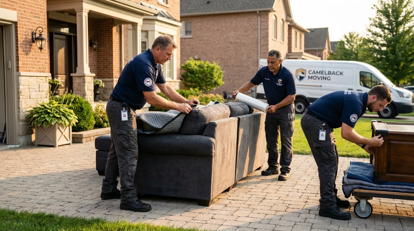 Large estate moving crew wrapping furniture in Maybrook, NY